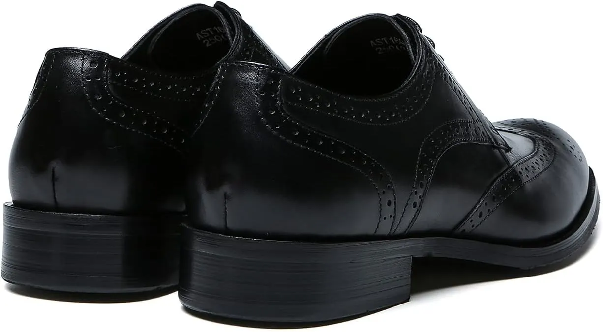 Santimon Men's Wingtip Oxfords Formal Dress Leather Brogues Derby Business Prom Wedding Fashion Casual Walking Shoes for Men