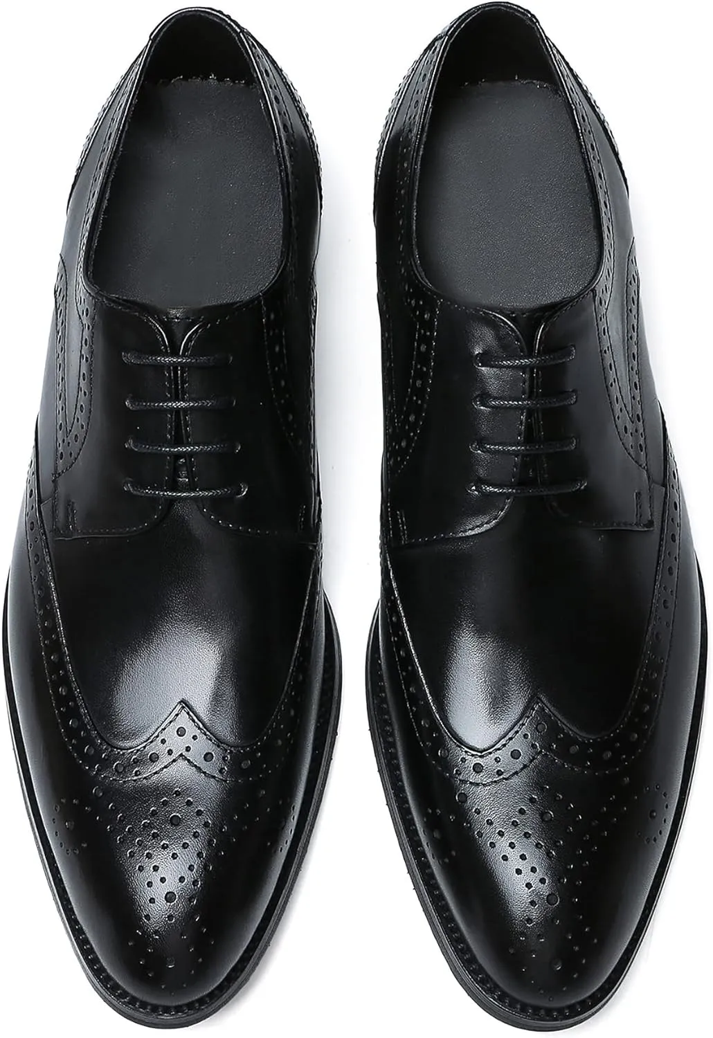 Santimon Men's Wingtip Oxfords Formal Dress Leather Brogues Derby Business Prom Wedding Fashion Casual Walking Shoes for Men
