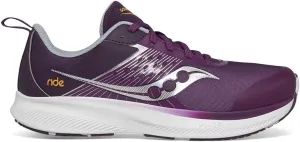 Saucony Ride Kidz Sneaker, Plum/White, 5 US Unisex Big Kid