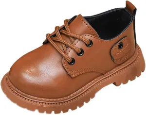 School Shoes for Boys Toddler Little Boy Girls Dress Shoes Oxford Shoes Lace Up British Style Casual Leather Shoes