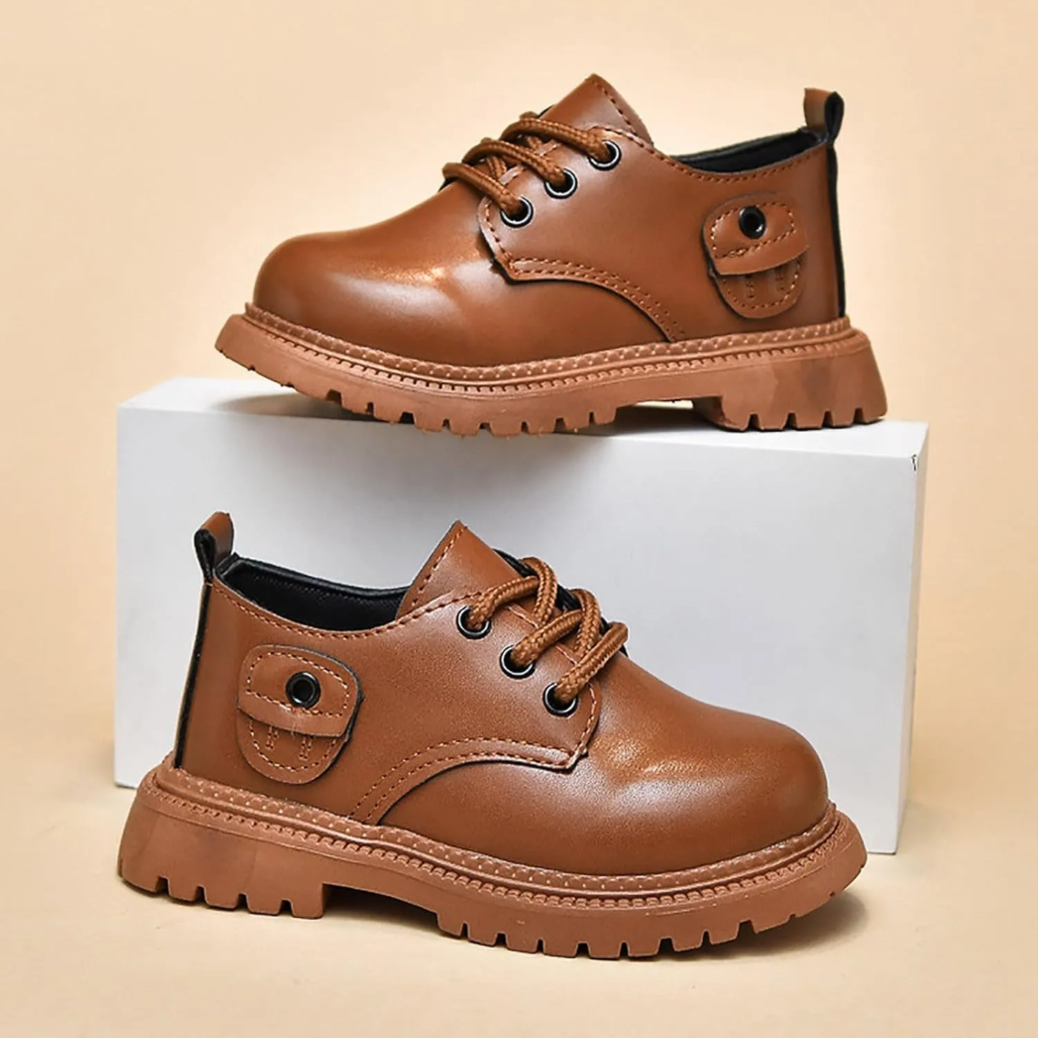 School Shoes for Boys Toddler Little Boy Girls Dress Shoes Oxford Shoes Lace Up British Style Casual Leather Shoes
