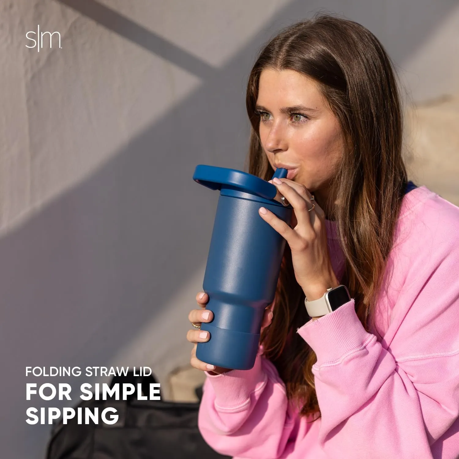 Simple Modern Trek Pivot | 30oz Flip Straw Tumbler with Handle | Water Bottle & Boot | Interchangeable Straw & Chug Lids | Insulated Stainless Steel Jug | Gym Sports Outdoors | Midnight Black