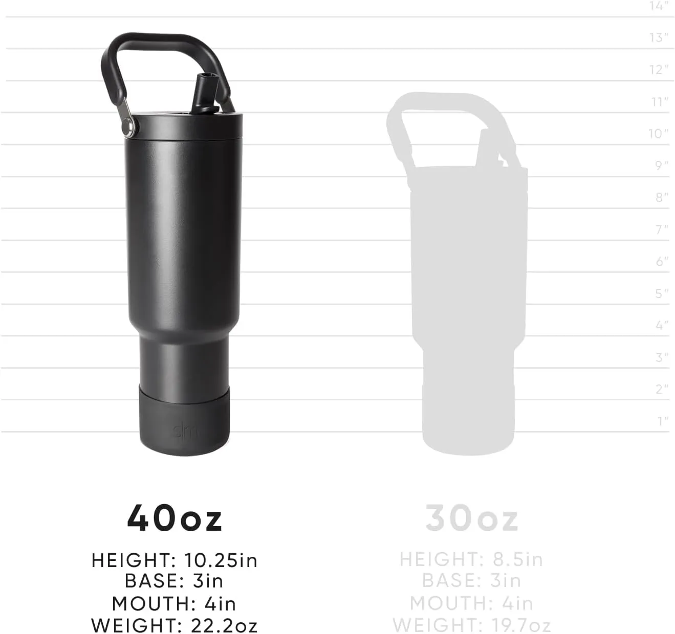 Simple Modern Trek Pivot | 40oz Flip Straw Tumbler with Handle | Water Bottle & Boot | Interchangeable Straw & Chug Lids | Insulated Stainless Steel Jug | Gym Sports Outdoors | Blush
