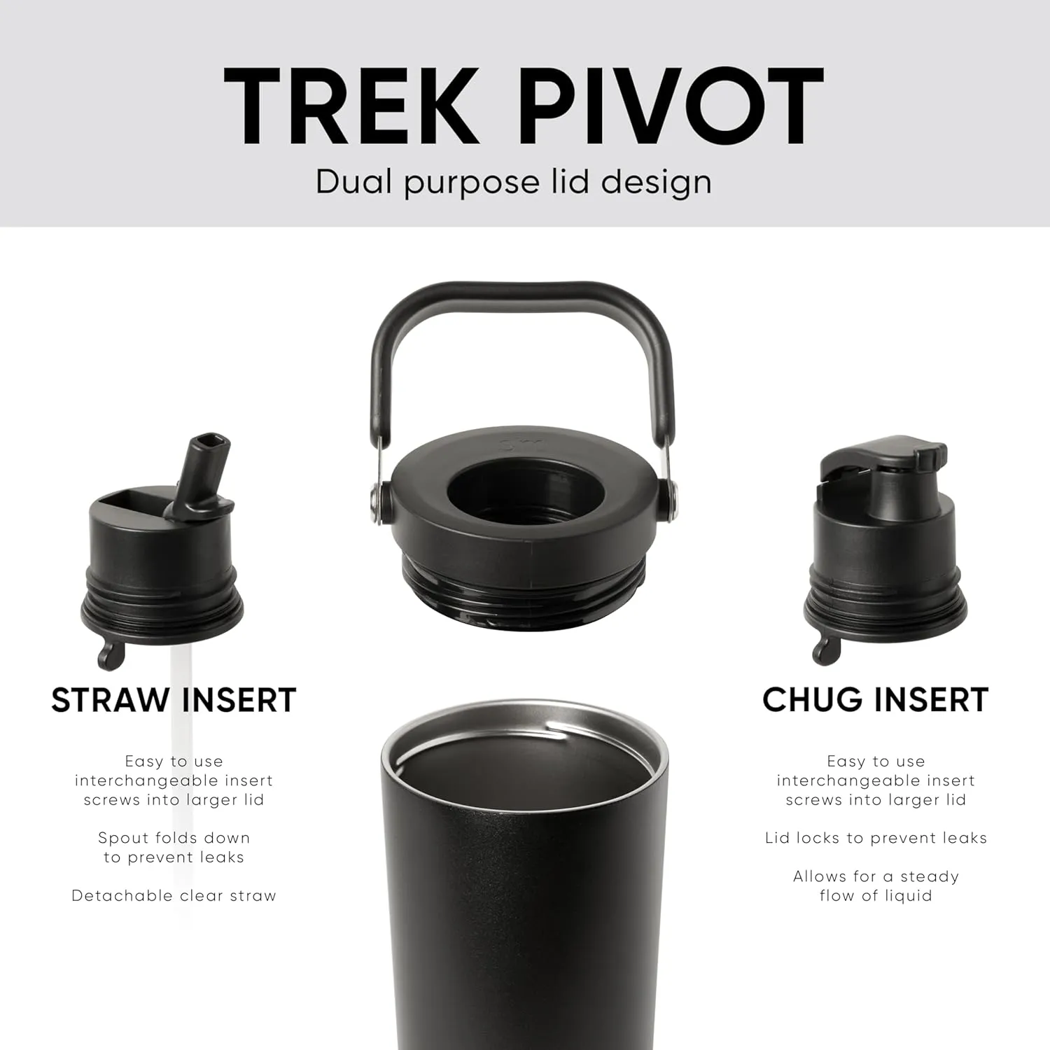 Simple Modern Trek Pivot | 40oz Flip Straw Tumbler with Handle | Water Bottle & Boot | Interchangeable Straw & Chug Lids | Insulated Stainless Steel Jug | Gym Sports Outdoors | Blush