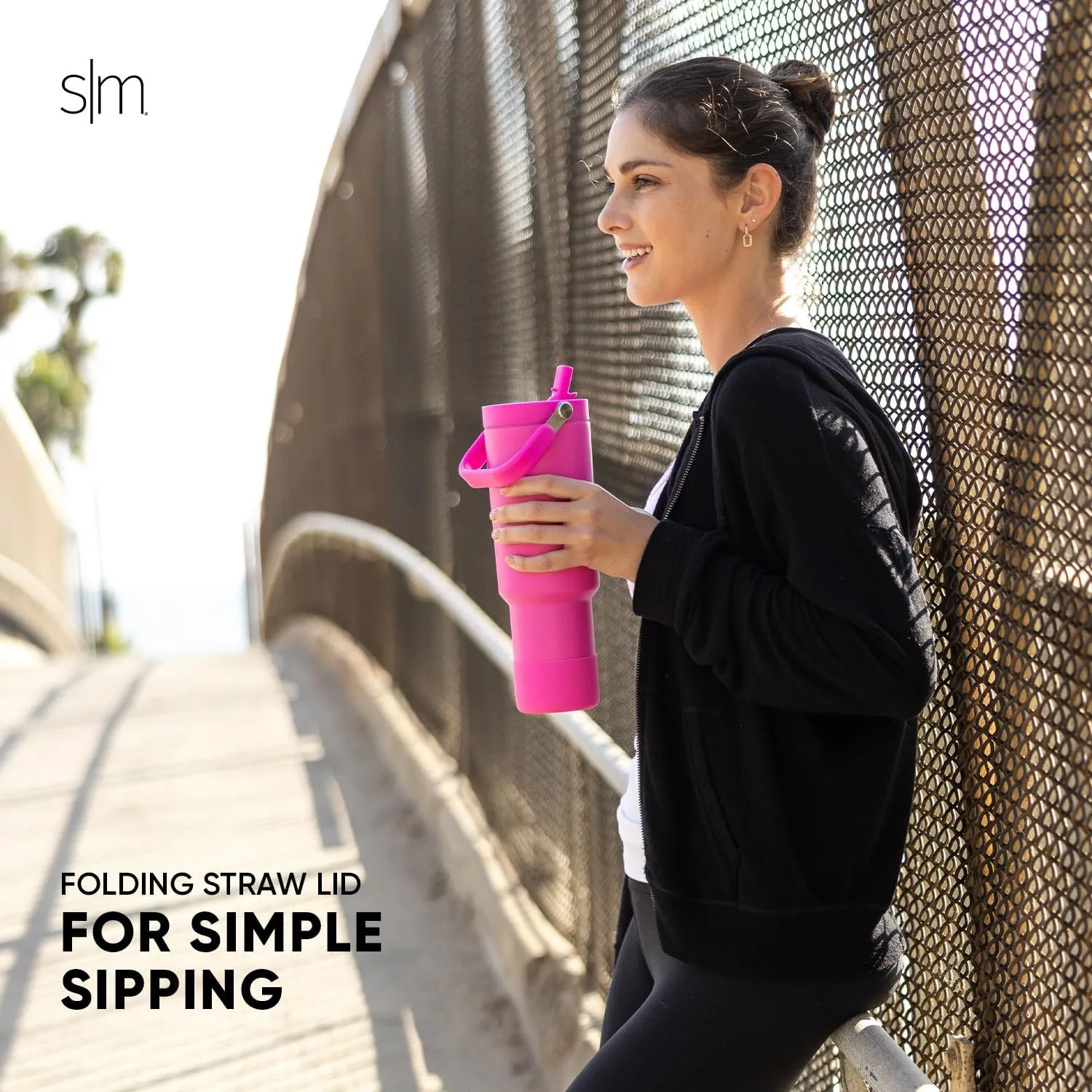 Simple Modern Trek Pivot | 40oz Flip Straw Tumbler with Handle | Water Bottle & Boot | Interchangeable Straw & Chug Lids | Insulated Stainless Steel Jug | Gym Sports Outdoors | Blush