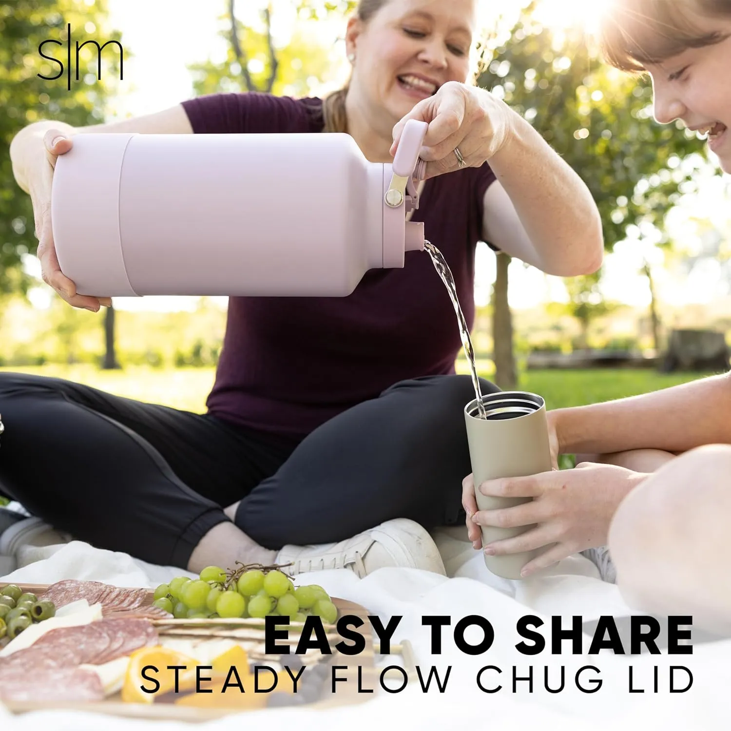Simple Modern Trek Pivot | Gallon Water Bottle Jug with Handle & Boot | Interchangeable Straw & Chug Lids | Large Insulated Stainless Steel | Sports Camping Outdoors | 128oz, Midnight Black