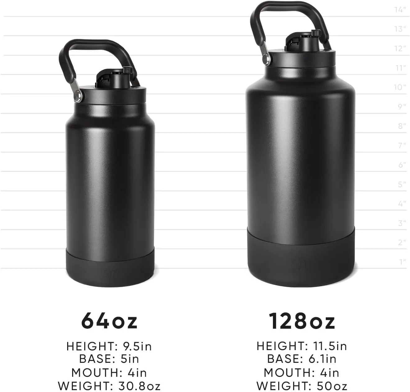Simple Modern Trek Pivot | Half Gallon Water Bottle Jug with Handle & Boot | Interchangeable Straw & Chug Lids | Large Insulated Stainless Steel | Sports Camping Outdoors | 64oz, Bellini