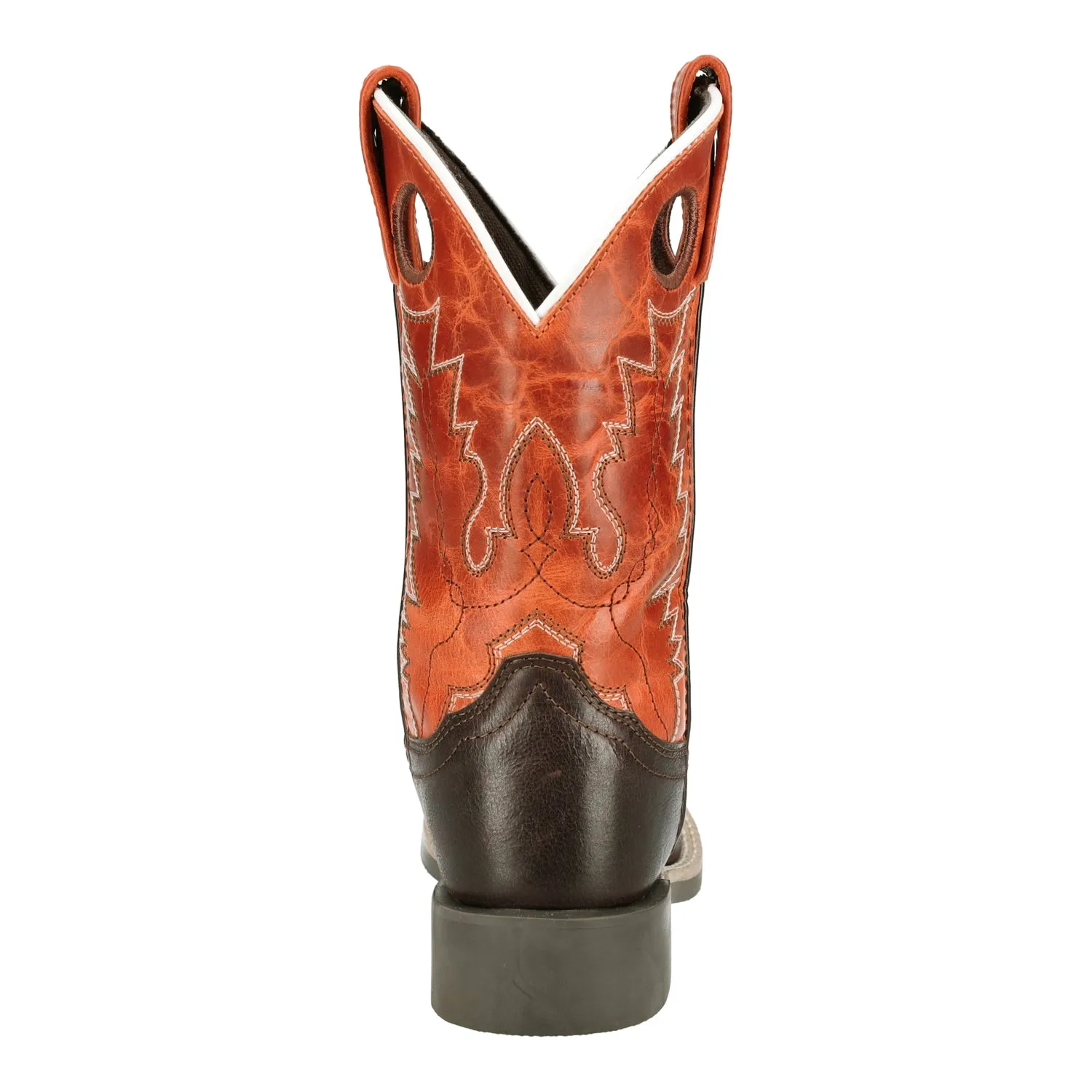 Smoky Mountain Boots Kids Unisex Dusty Choco/Burnt Orange Leather Cowboy Boots