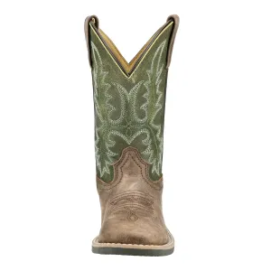 Smoky Mountain Boots Kids Unisex Harrison Brown/Green Leather Cowboy Boots