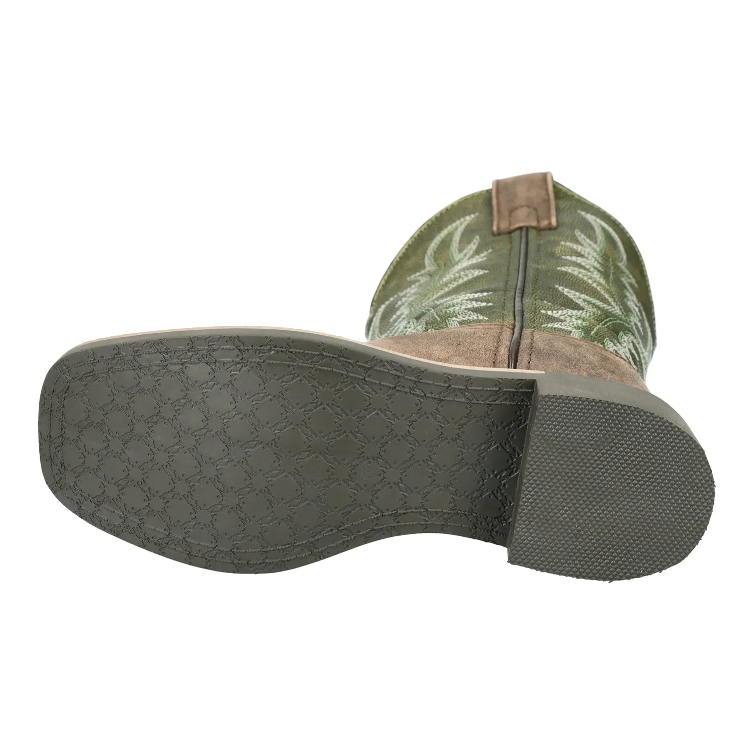 Smoky Mountain Boots Kids Unisex Harrison Brown/Green Leather Cowboy Boots