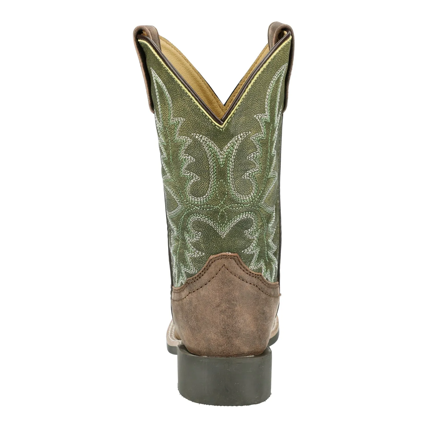Smoky Mountain Boots Kids Unisex Harrison Brown/Green Leather Cowboy Boots