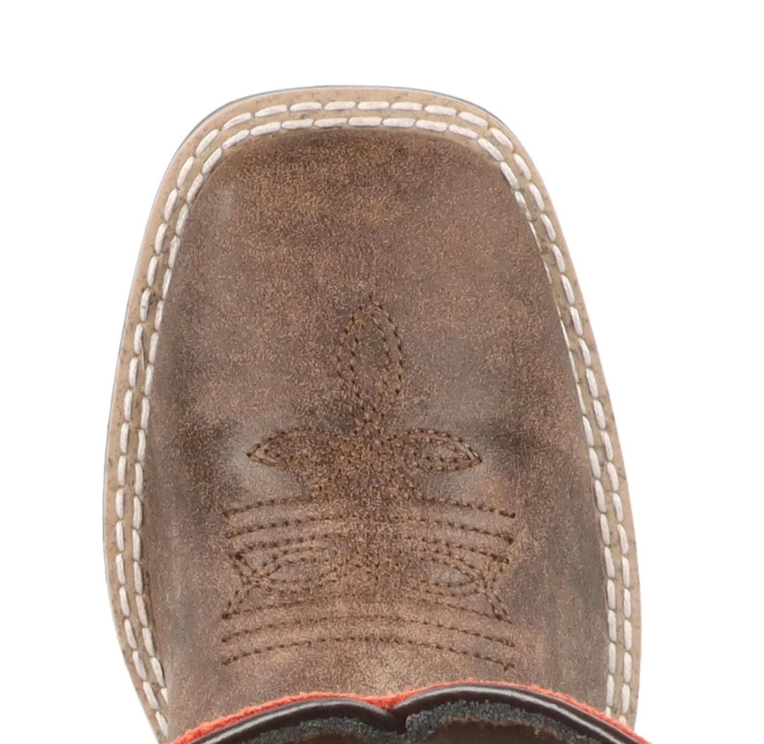 Smoky Mountain Boots Kids Unisex Rustic Rider Brown/Coral Leather Cowboy Boots