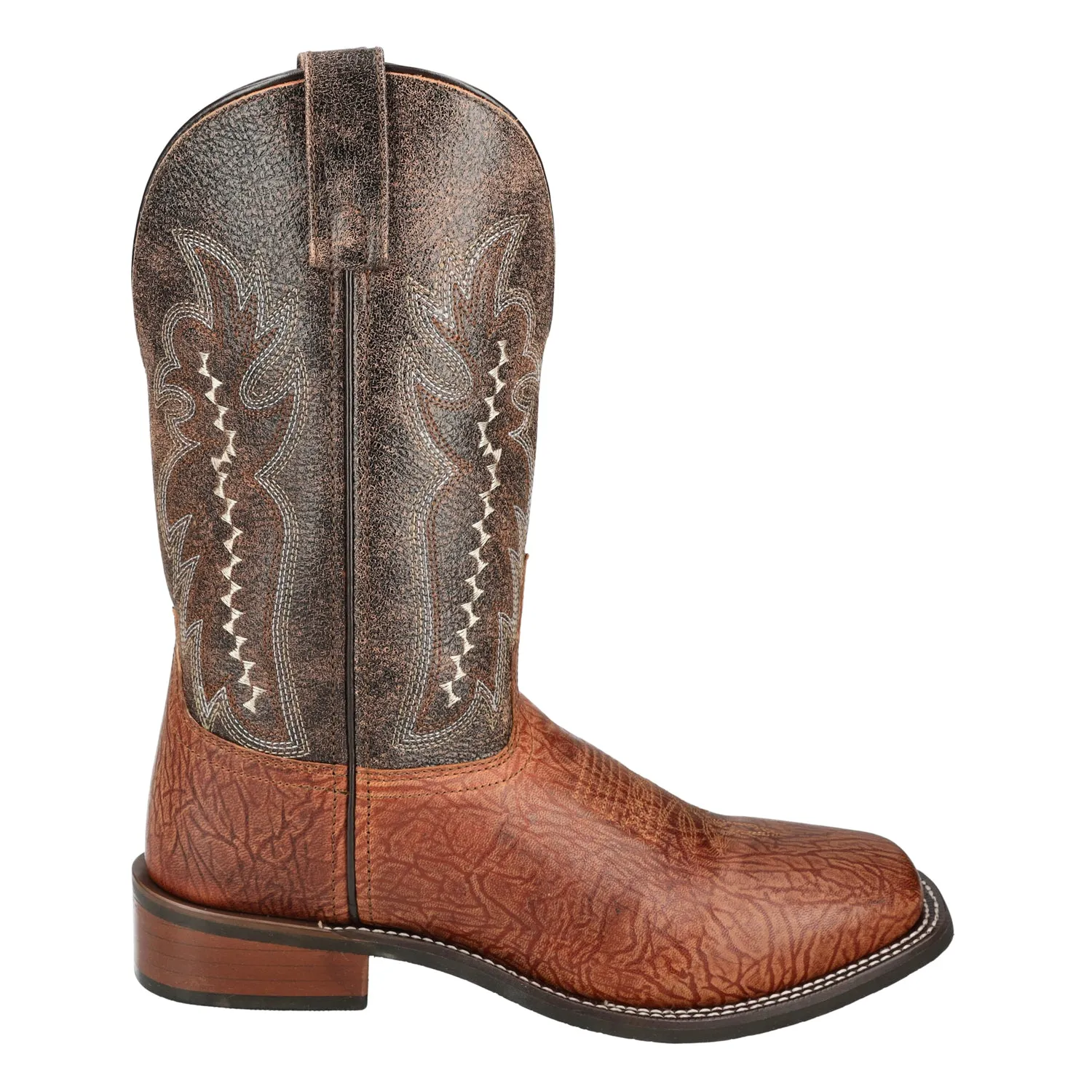 Smoky Mountain Boots Mens Presley Cognac/Vintage Brown Leather Cowboy Boots
