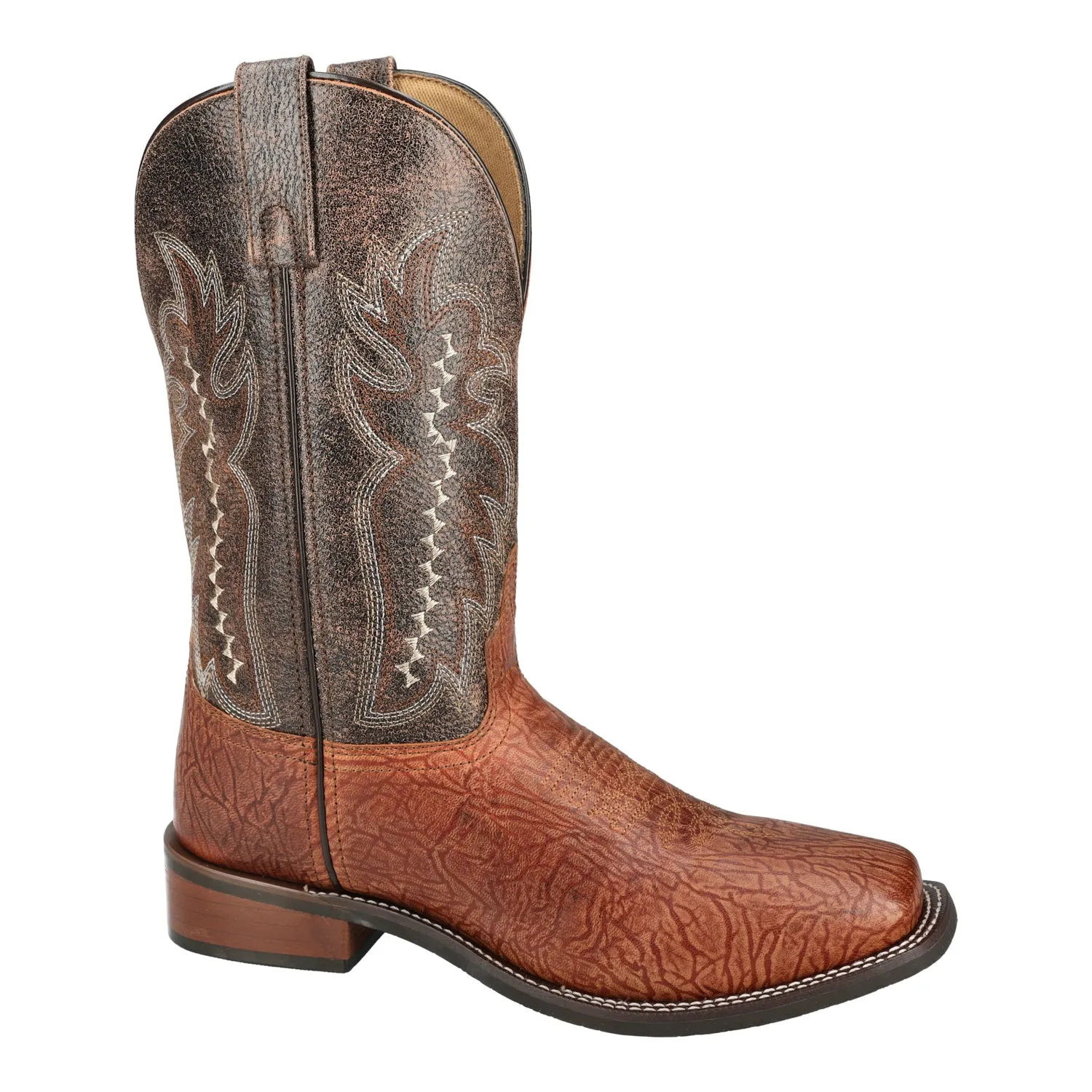Smoky Mountain Boots Mens Presley Cognac/Vintage Brown Leather Cowboy Boots