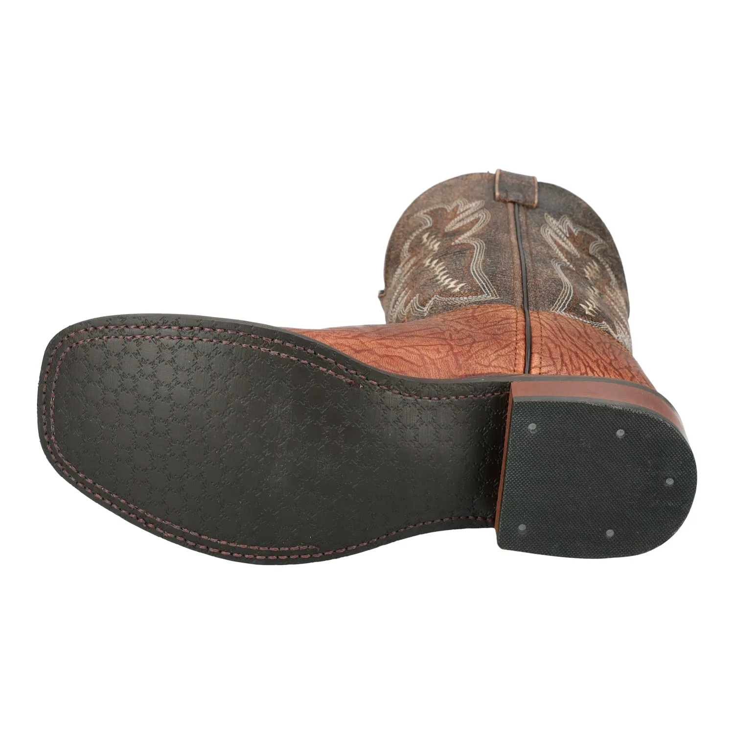 Smoky Mountain Boots Mens Presley Cognac/Vintage Brown Leather Cowboy Boots