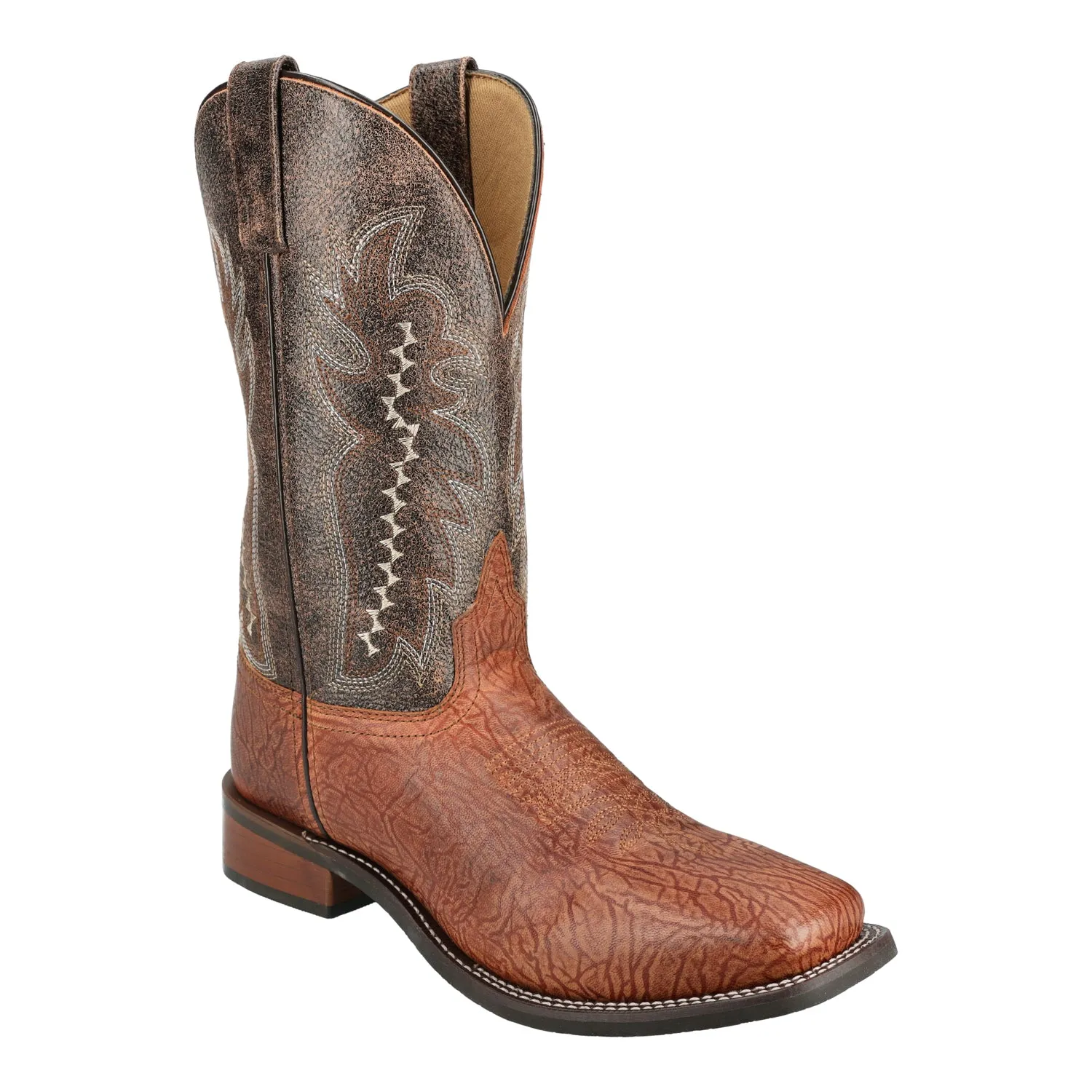 Smoky Mountain Boots Mens Presley Cognac/Vintage Brown Leather Cowboy Boots