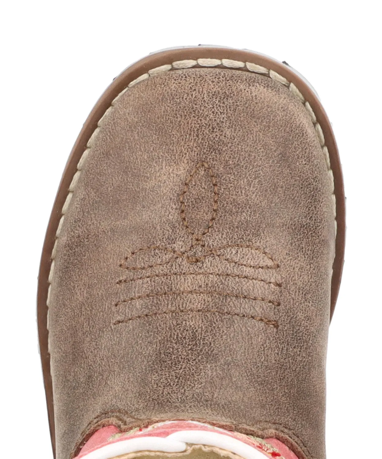 Smoky Mountain Boots Toddler Girls Autry Chocolate/Coral Leather Cowboy Boots