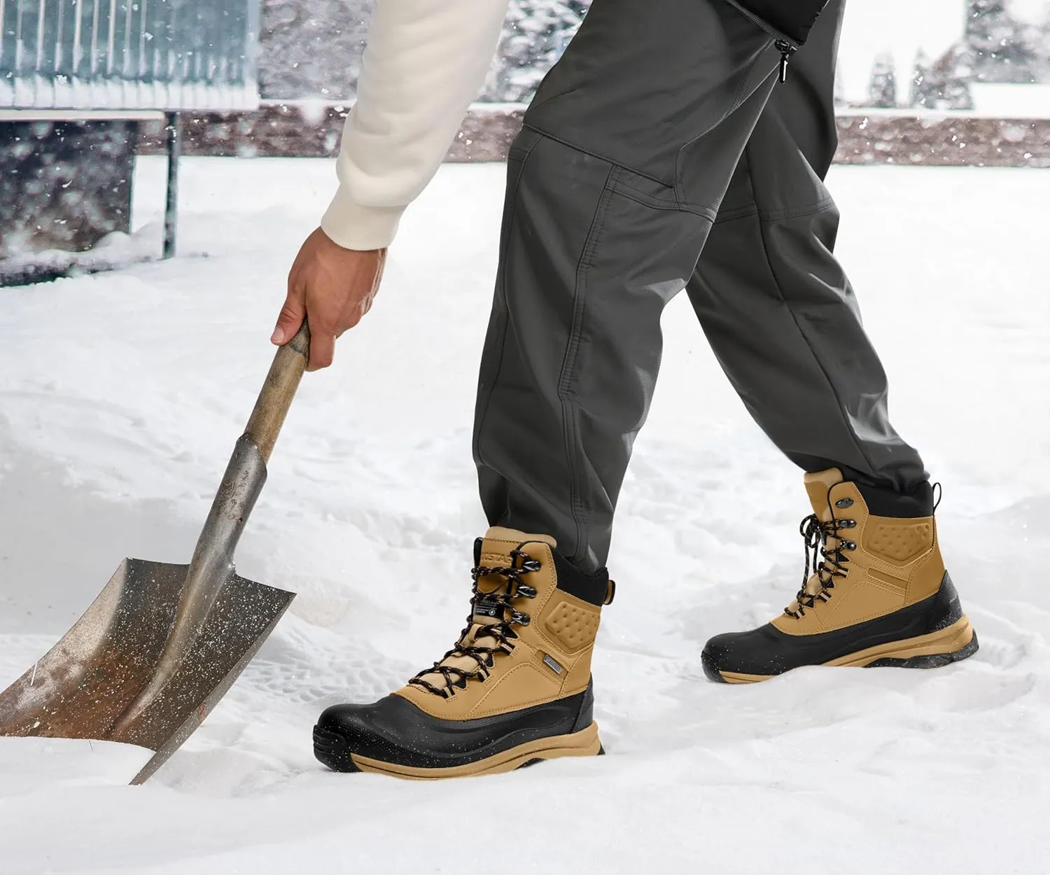 Snow Boots for Men Insulated Waterproof Winter Boots Outdoor Boot for Cold Weather