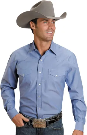 Stetson Men's Solid Oxford Snap Long Sleeve Western Shirt - 11-001-0465-1027Gr
