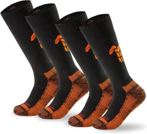 Tactical Boot Socks for Men, Mid-Calf, Cushioned, Moisture-Wicking & Quick-Dry, Athletic Support, 2-Pack