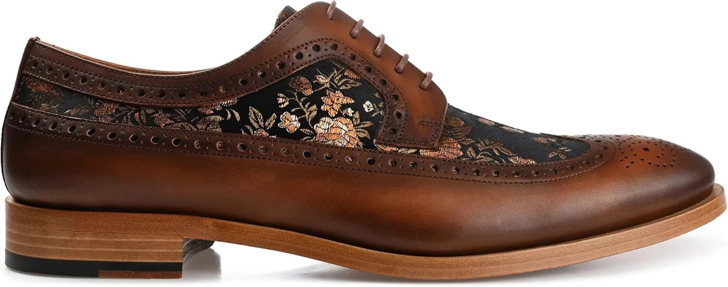 TAFT Men's Floral Oxford Shoes, Size 6.5