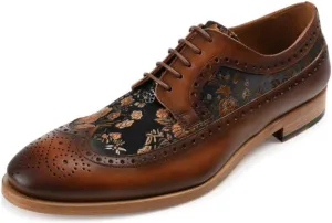 TAFT Men's Floral Oxford Shoes, Size 6.5