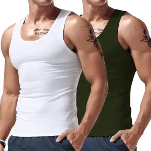 Tank Tops Men Muscle Sleeveless Workout Gym Compression Fit Big and Tall Summer Vest Casual Beach Holiday Running Tanktops