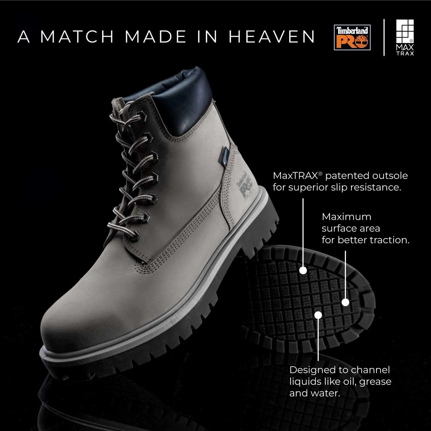 Timberland PRO 6IN Direct Attach Men's Steel Toe MaxTRAX Slip-Resistant Work Boot