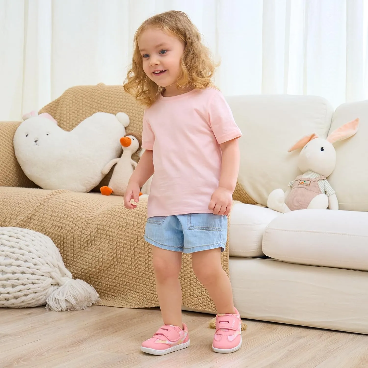 Toddler Wide Toe Box Shoes: Boys Barefoot Shoe Girl Sneakers Little Kids Tennis Non-Slip Zero Drop First Walking Breathable Running Athletic School Gym Sneaker