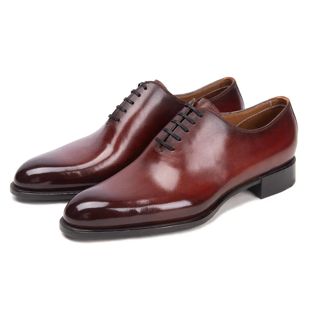 TREKHE | Prestige Bordeaux Shine – Hand-Polished Derby Elegance