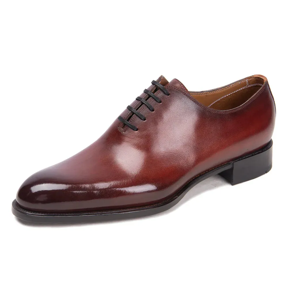 TREKHE | Prestige Bordeaux Shine – Hand-Polished Derby Elegance