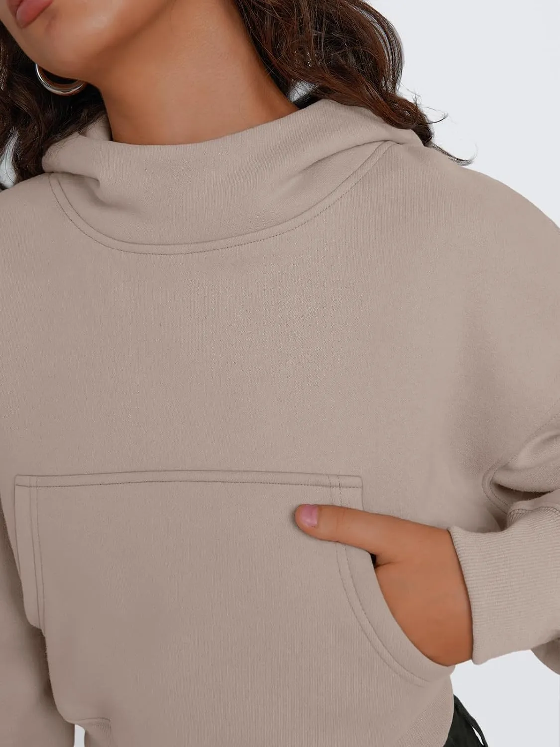 Trendy Queen Womens Cropped Hoodie Long Sleeve Sweatshirts Fall Fashion 2024 Casual Y2k Outfits Winter Clothes