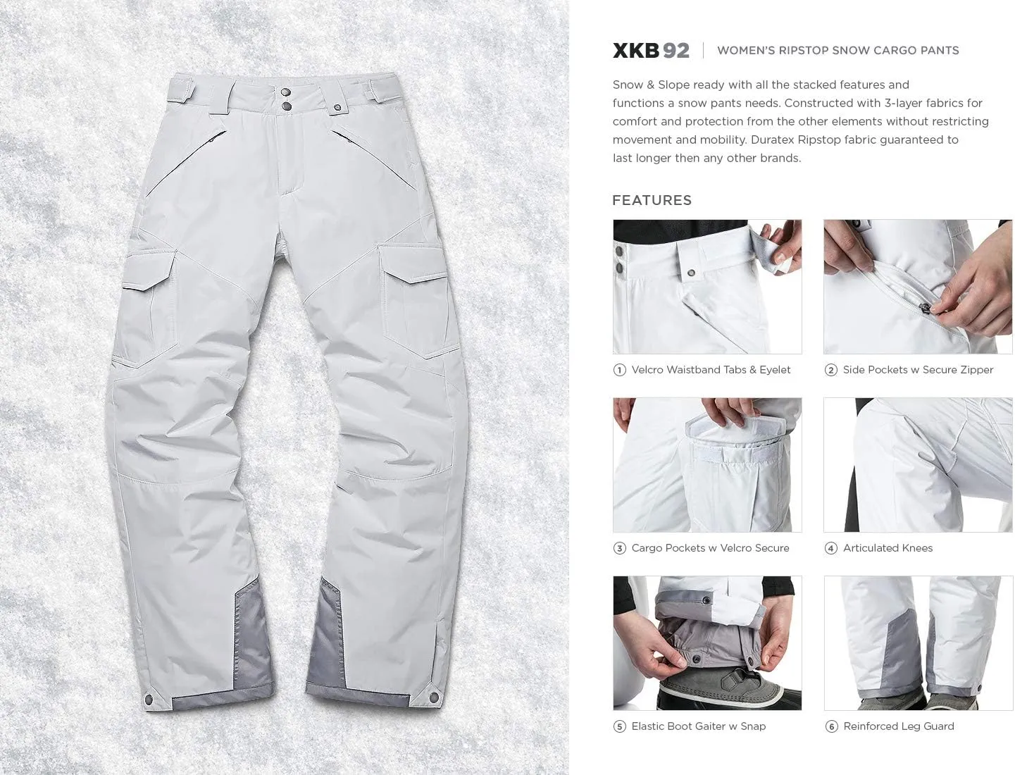 TSLA Women's Winter Snow Pants, Waterproof Insulated Ski Pants, Ripstop Snowboard Bottoms