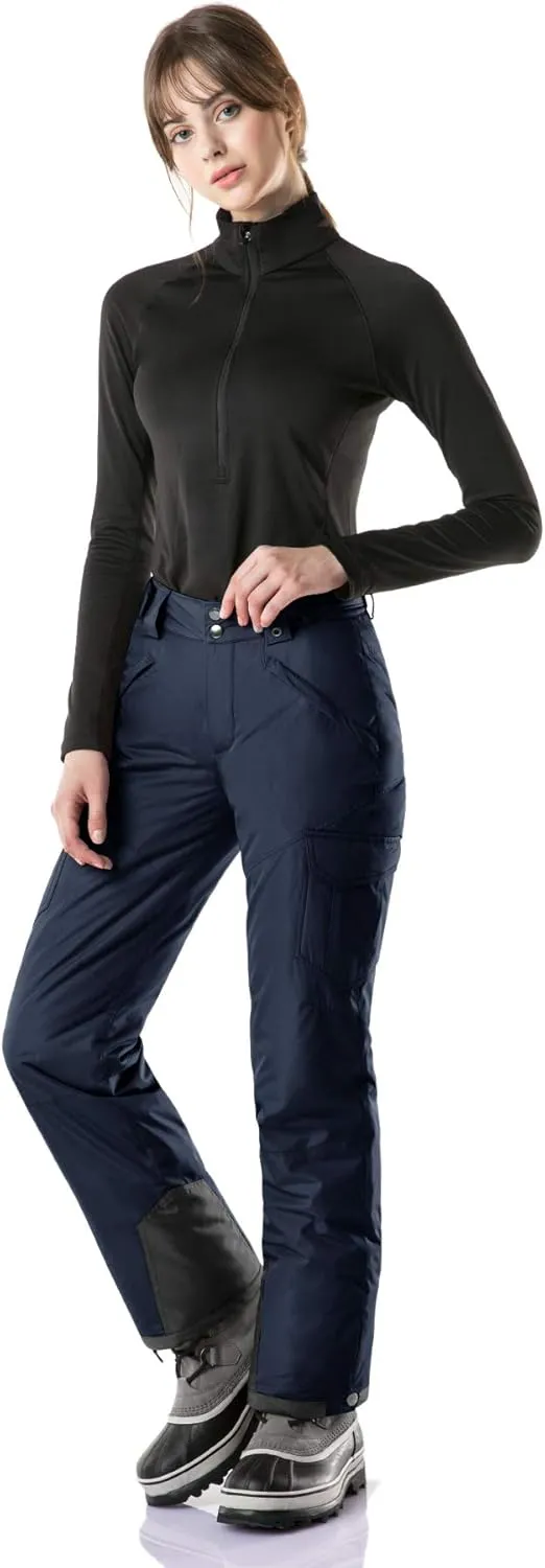 TSLA Women's Winter Snow Pants, Waterproof Insulated Ski Pants, Ripstop Snowboard Bottoms