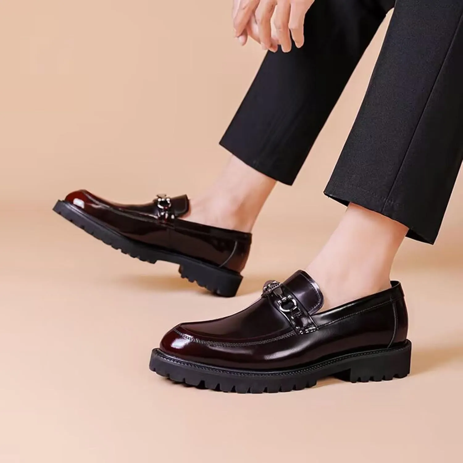 Uniform Classics Patent Black Oxford Dress Shoes for Men and Women with EVA Cushion Flex Footbed and Non-Marking Non-Slip Rubber Outsole