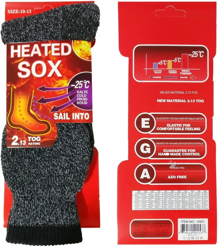 USBingoshop 2 Pairs Mens Heat Thick Insulated Extreme Boot Winter Thermal Socks 10-13