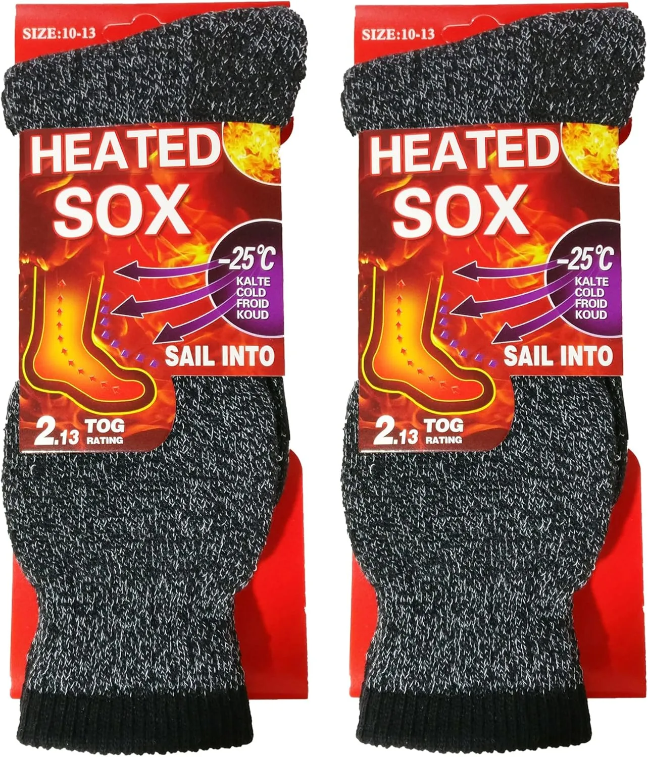 USBingoshop 2 Pairs Mens Heat Thick Insulated Extreme Boot Winter Thermal Socks 10-13
