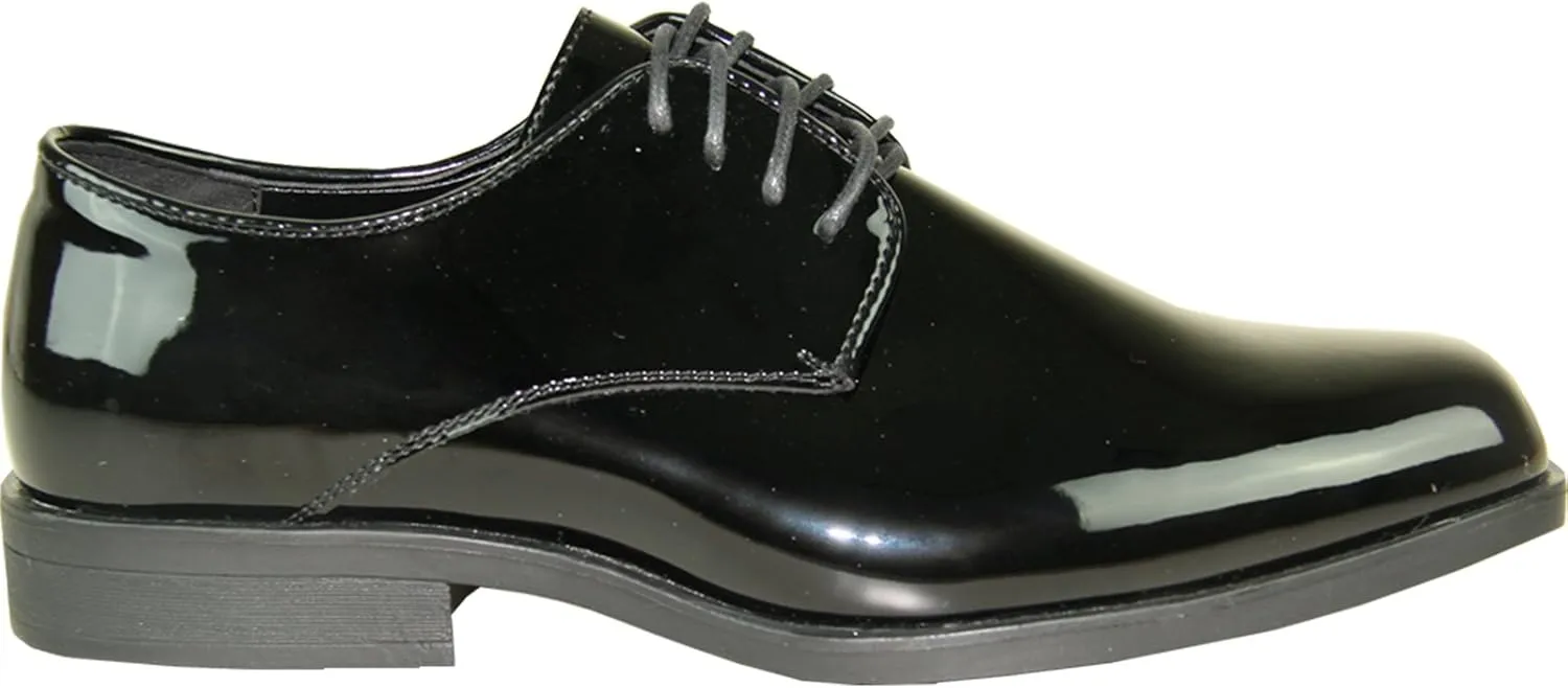 VANGELO Men Dress Shoe TAB and Tux Oxford Formal Tuxedo for Prom Wedding Uniform Medium and Wide Width Black Grey Ivory White Patent