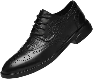 Vintage Carved Brogues Oxfords Men's Comfortable Social Leather Shoes Italian Style Luxury Breathable Dress Shoes