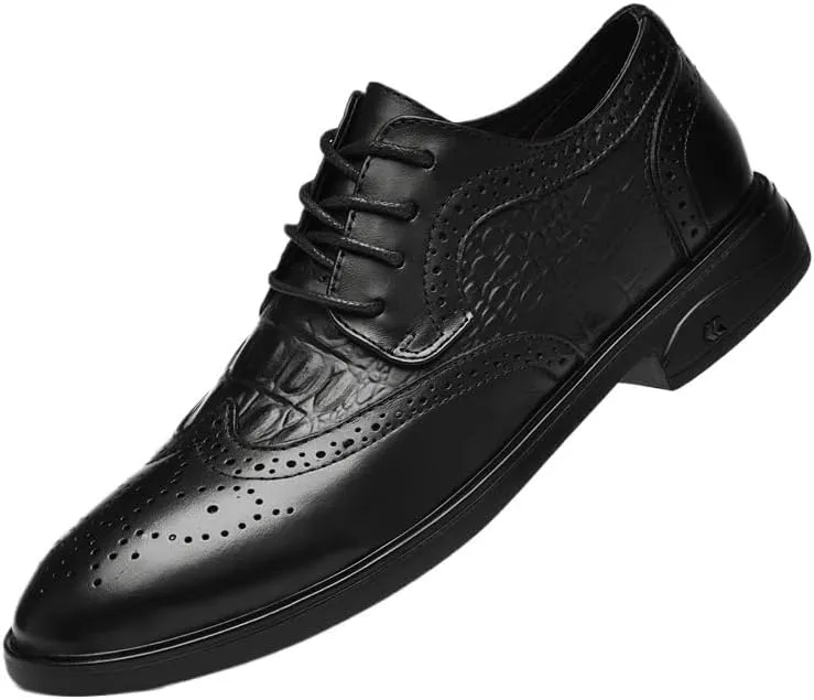 Vintage Carved Brogues Oxfords Men's Comfortable Social Leather Shoes Italian Style Luxury Breathable Dress Shoes