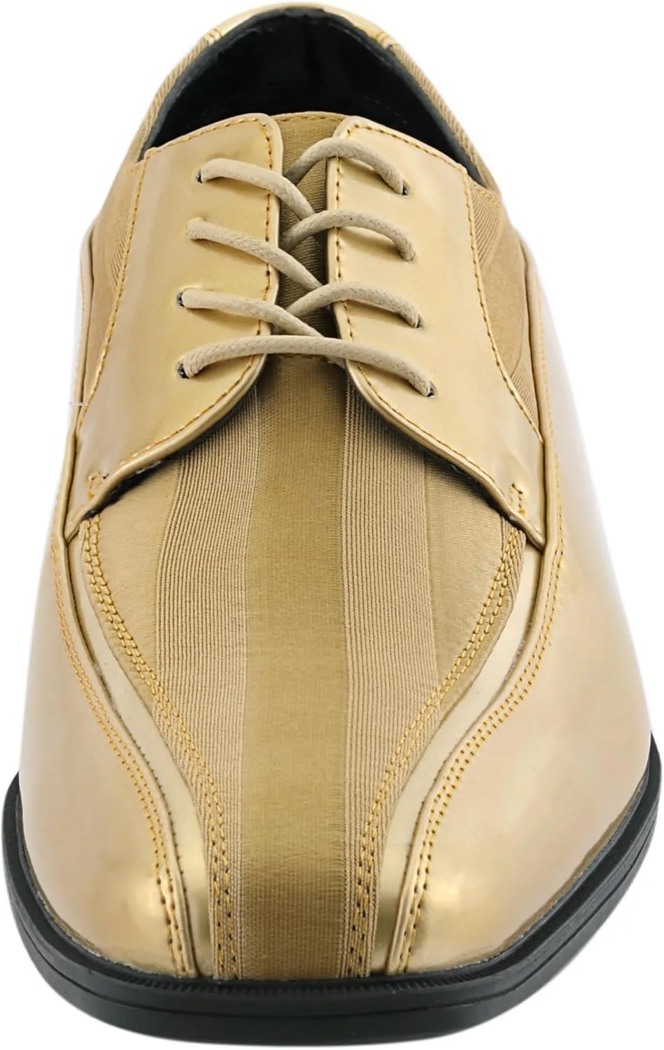Viotti 179, Casual Dress Oxford Shoes for Men, Satin Striped Lace-Ups, Men's Business Casual Leather & Satin Shoe, for All Formal Occasions