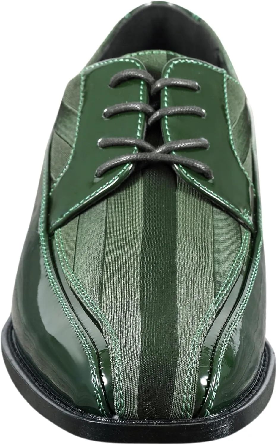 Viotti 179, Casual Dress Oxford Shoes for Men, Satin Striped Lace-Ups, Men's Business Casual Leather & Satin Shoe, for All Formal Occasions