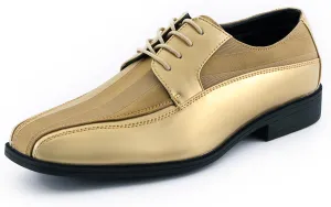 Viotti 179, Casual Dress Oxford Shoes for Men, Satin Striped Lace-Ups, Men's Business Casual Leather & Satin Shoe, for All Formal Occasions