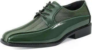 Viotti 179, Casual Dress Oxford Shoes for Men, Satin Striped Lace-Ups, Men's Business Casual Leather & Satin Shoe, for All Formal Occasions