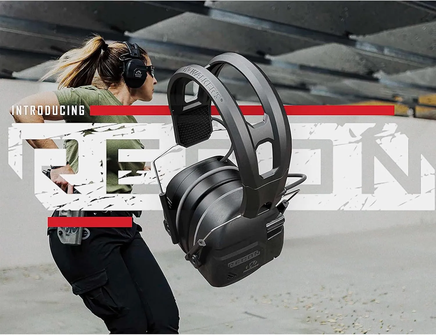 Walker's Recon Digital Muffs - Durable IPX4 Resistant Shooting Hearing Protection Electronic Muffs, 2 AAA Batteries Included