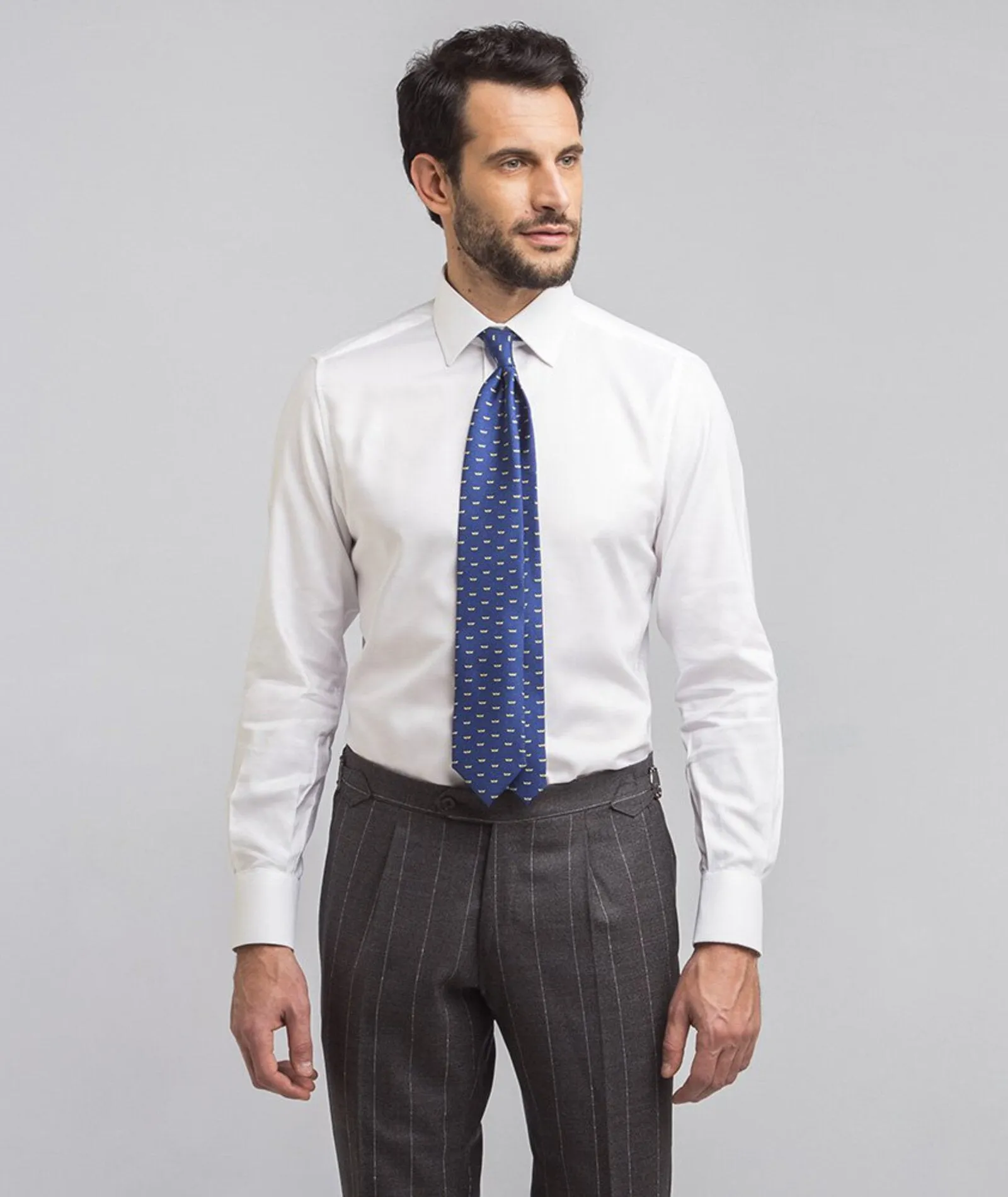 White in Cotton Oxford Men's Tailored Shirt for Ultimate Style