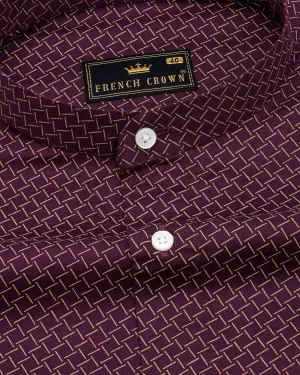 Wine Berry Printed Royal Oxford Shirt
