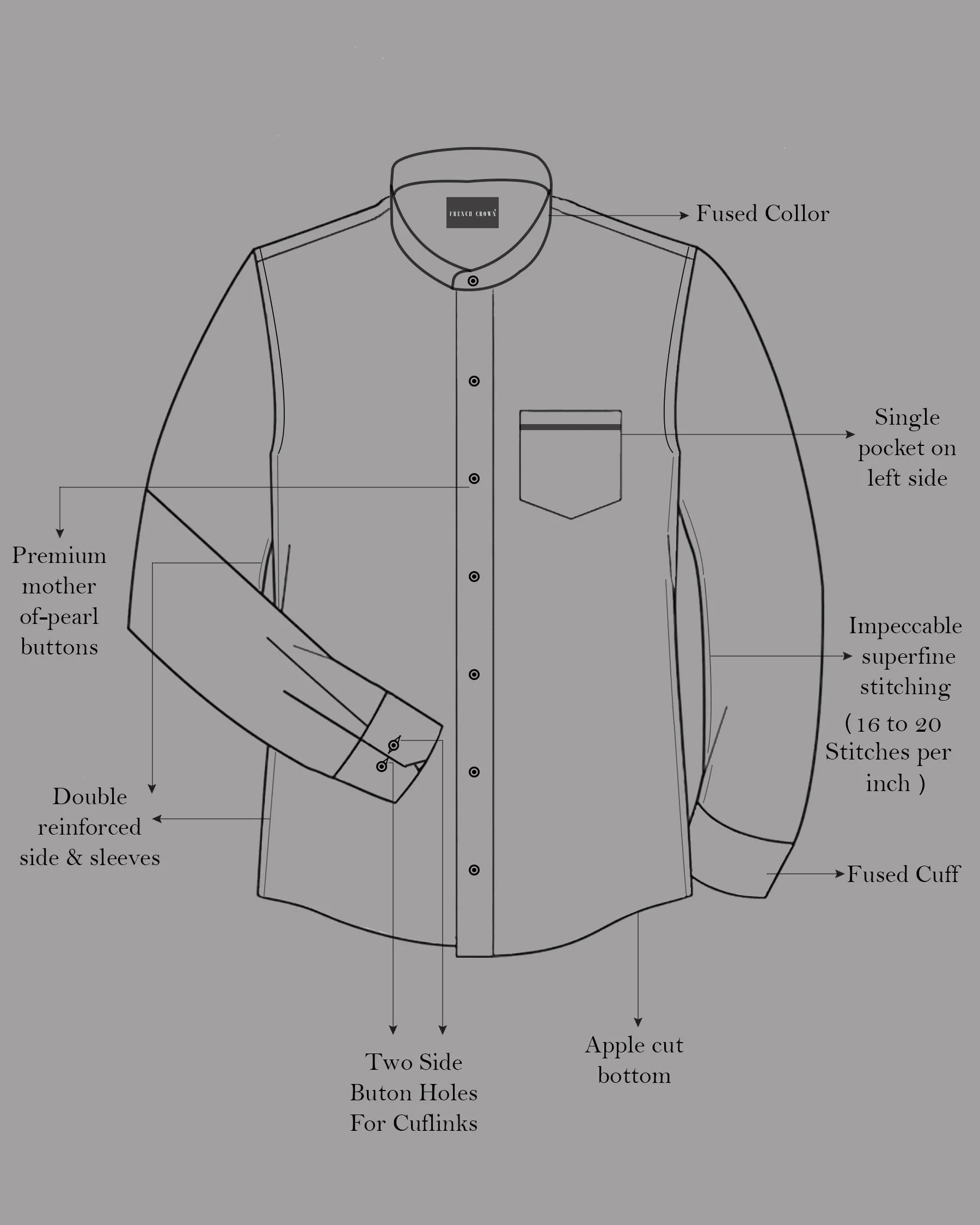 Wine Berry Printed Royal Oxford Shirt