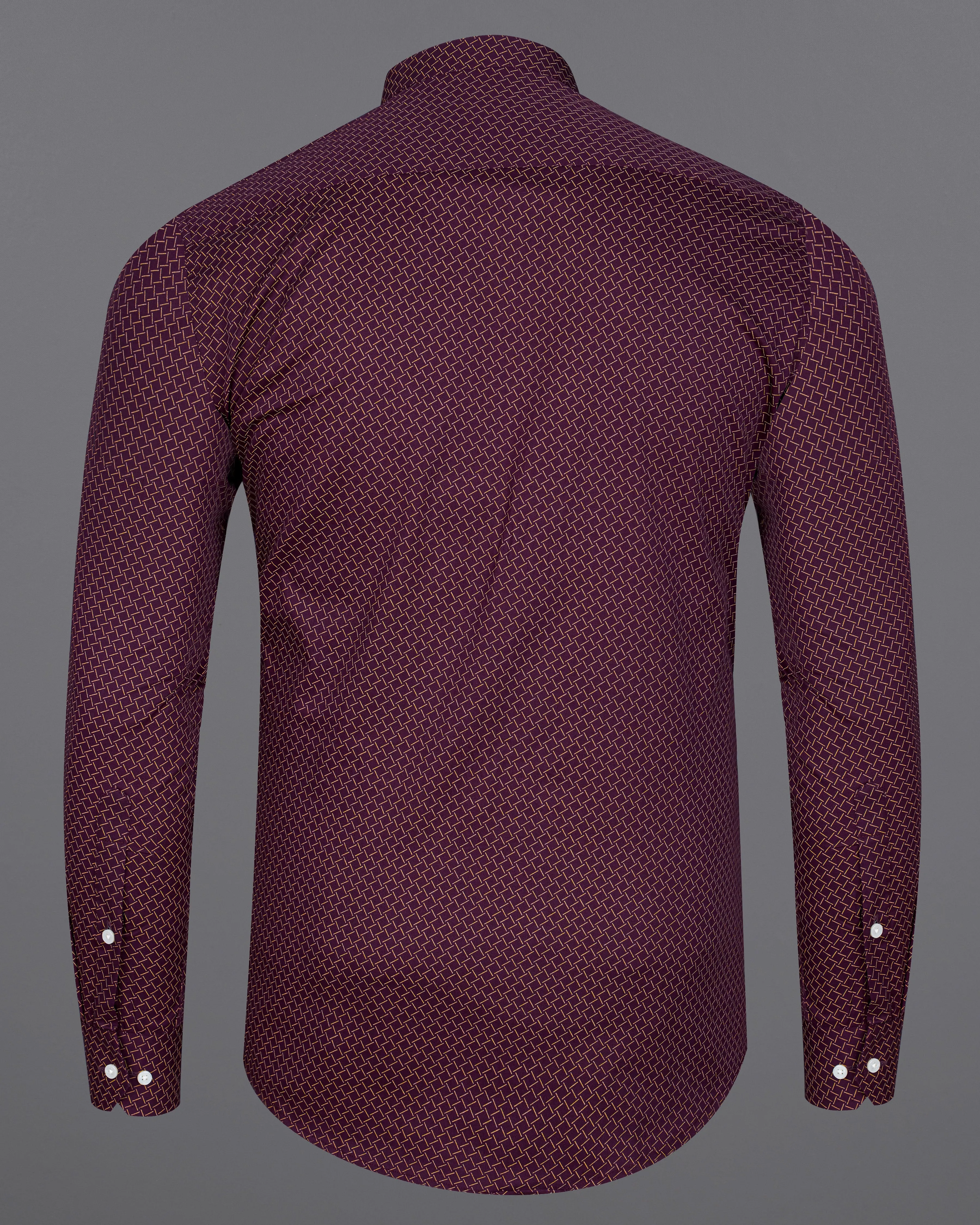 Wine Berry Printed Royal Oxford Shirt