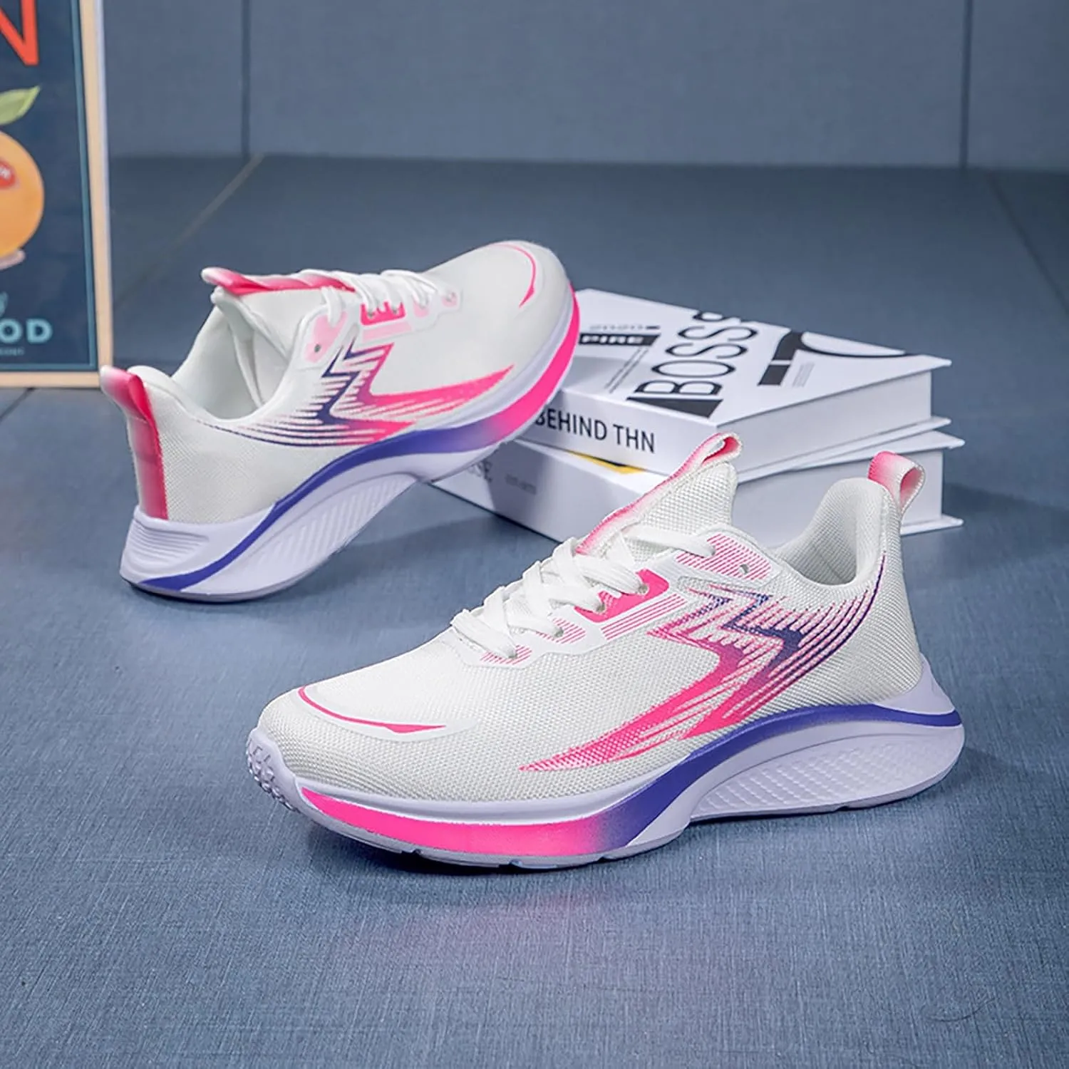 Women Lightweight Slip On Sneakers Casual Walking Shoes Comfortable Canvas Flats Non Slip Elastic Loafers